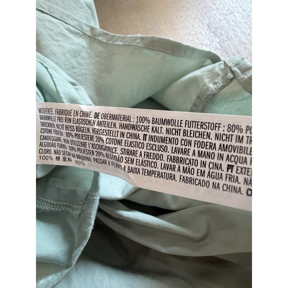 English Factory Backless Cotton Maxi Dress Large Light Sage Green - Picture 10 of 14